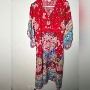 Free People FP To Love Boho Chic Festival Hippie Beachy Maxi Dress, Size Large